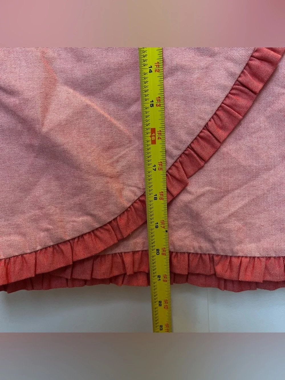J Crew Siz 2 Faux Wrap Pink Apron Style Skirt Vintage Inspired Retro 100% Cotton - Picture 8 of 11
